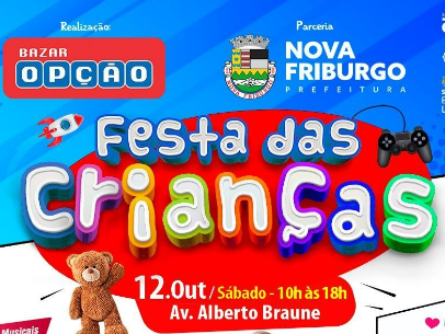 FESTA DA CRIANÇA É ATRAÇÃO DESTE SÁBADO NA AVENIDA ALBERTO BRAUNE