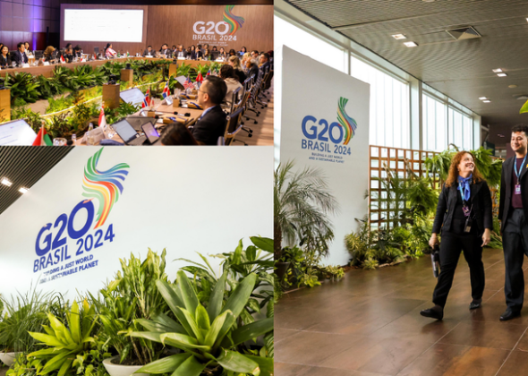 ENCONTRO DO G20 TURISMO TEM DECORAÇÃO COM ELEMENTOS AMAZÔNICOS QUE DESTACAM IMPORTÂNCIA DA REGIÃO PARA O SETOR