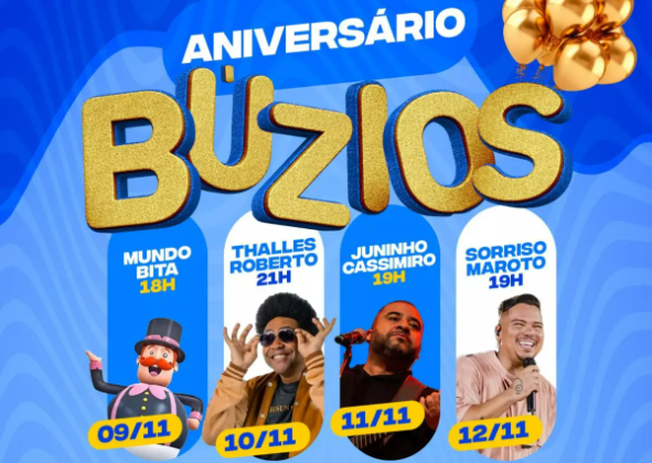 BÚZIOS CELEBRA SEU ANIVERSÁRIO COM PROGRAMAÇÃO ESPECIAL E GRANDES ATRAÇÕES