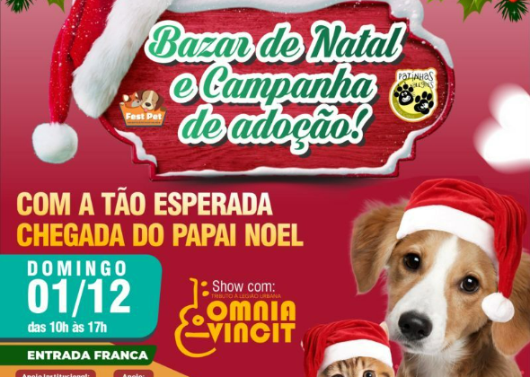 BAZAR DE NATAL TEM CAMPANHA DE ADOÇÃO