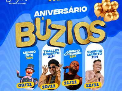 BÚZIOS CELEBRA SEU ANIVERSÁRIO COM PROGRAMAÇÃO ESPECIAL E GRANDES ATRAÇÕES